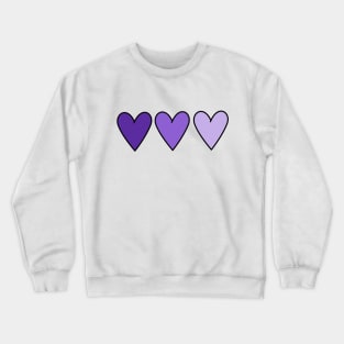 Cute purple ombre hearts Crewneck Sweatshirt